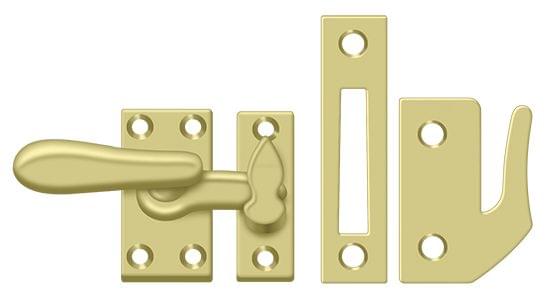 Deltana CF66U3 Window Lock; Casement Fastener; Medium; Bright Brass Finish.