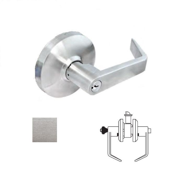 Cal-Royal CGN01-26D Grade 1 Clutch Keyed Entry Push Button Door Lever Lockset with 2-3/4" Backset