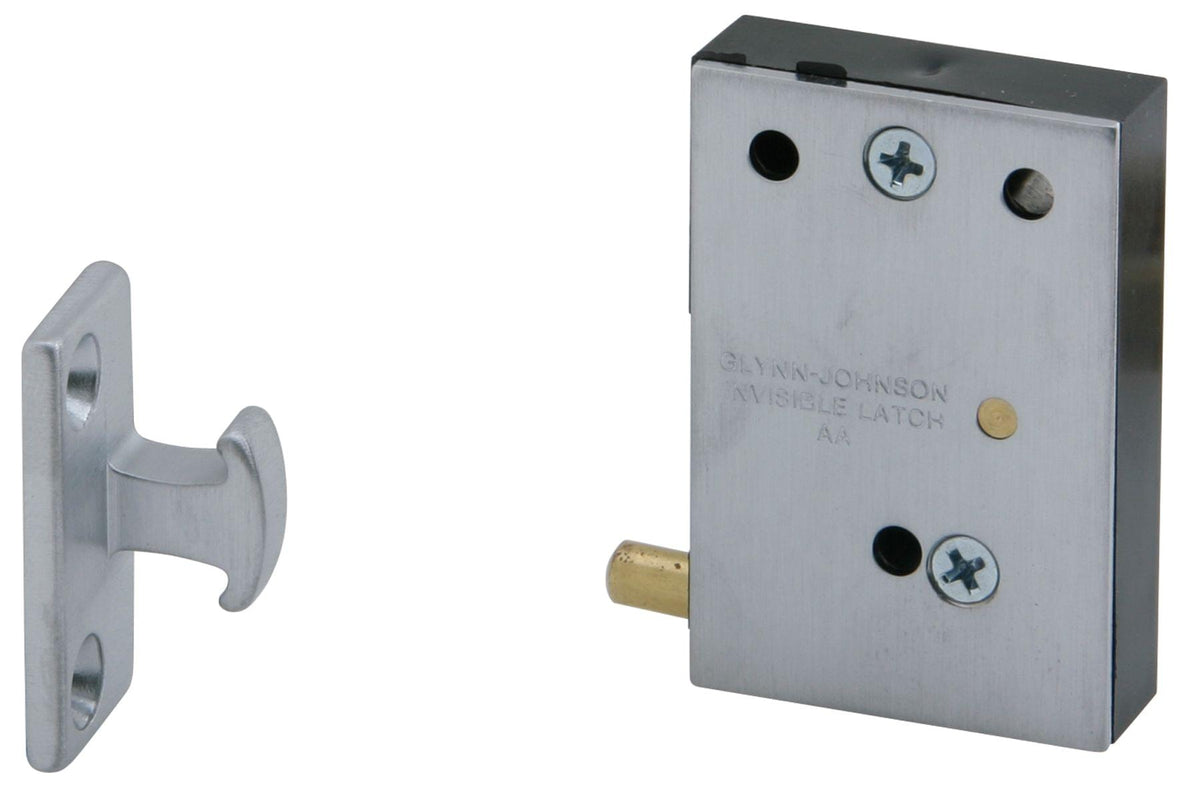 Ives CL1126D Invisible Cabinet Latch Satin Chrome Finish.