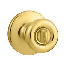 Kwikset CP300T-3 Clear Pack Tylo Knob Privacy Door Lock with 6AL Latch and RCS Strike Bright Brass Finish.