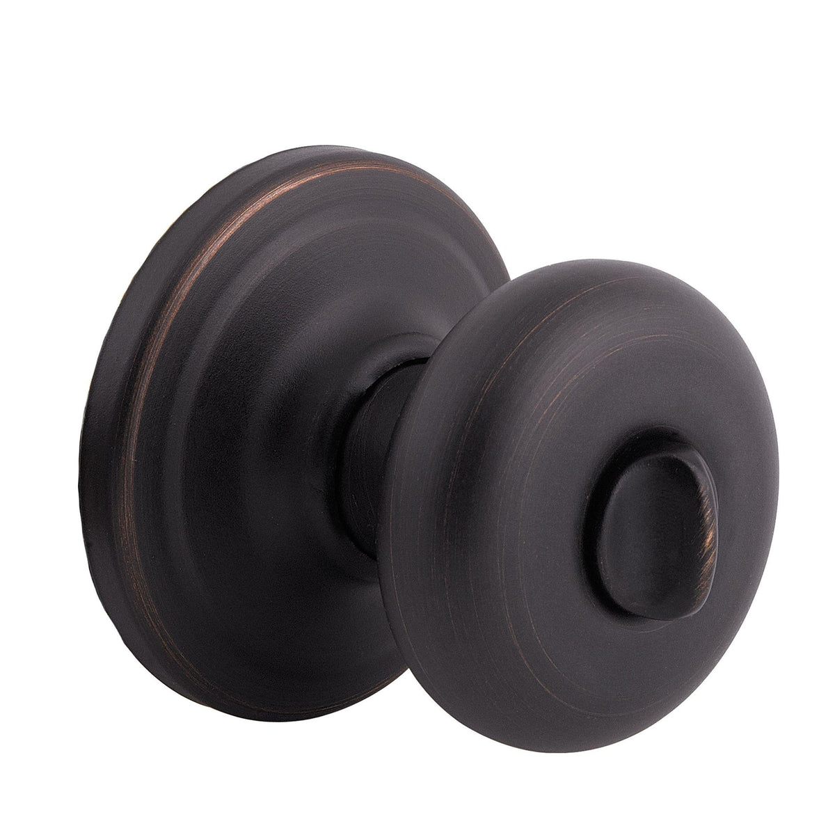Kwikset CP730J-11P Clear Pack Juno Knob Privacy Lock with RCAL Latch and RCS Strike Venetian Bronze Finish.