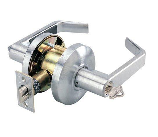 Cal-Royal CSL00 Grade 2 Clutch Keyed Entry Door Lever with 2-3/4" Backset.