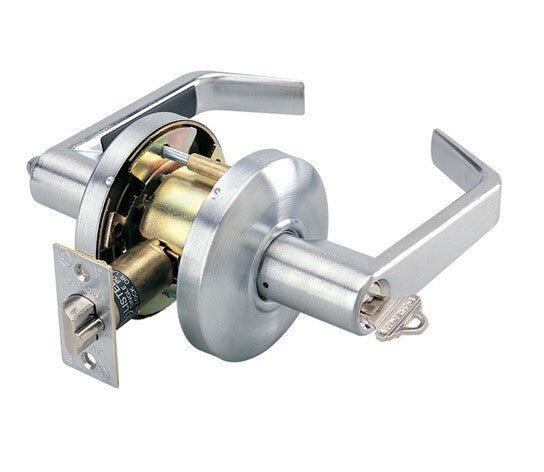 Cal-Royal CSL00 Grade 2 Clutch Keyed Entry Door Lever with 2-3/4" Backset