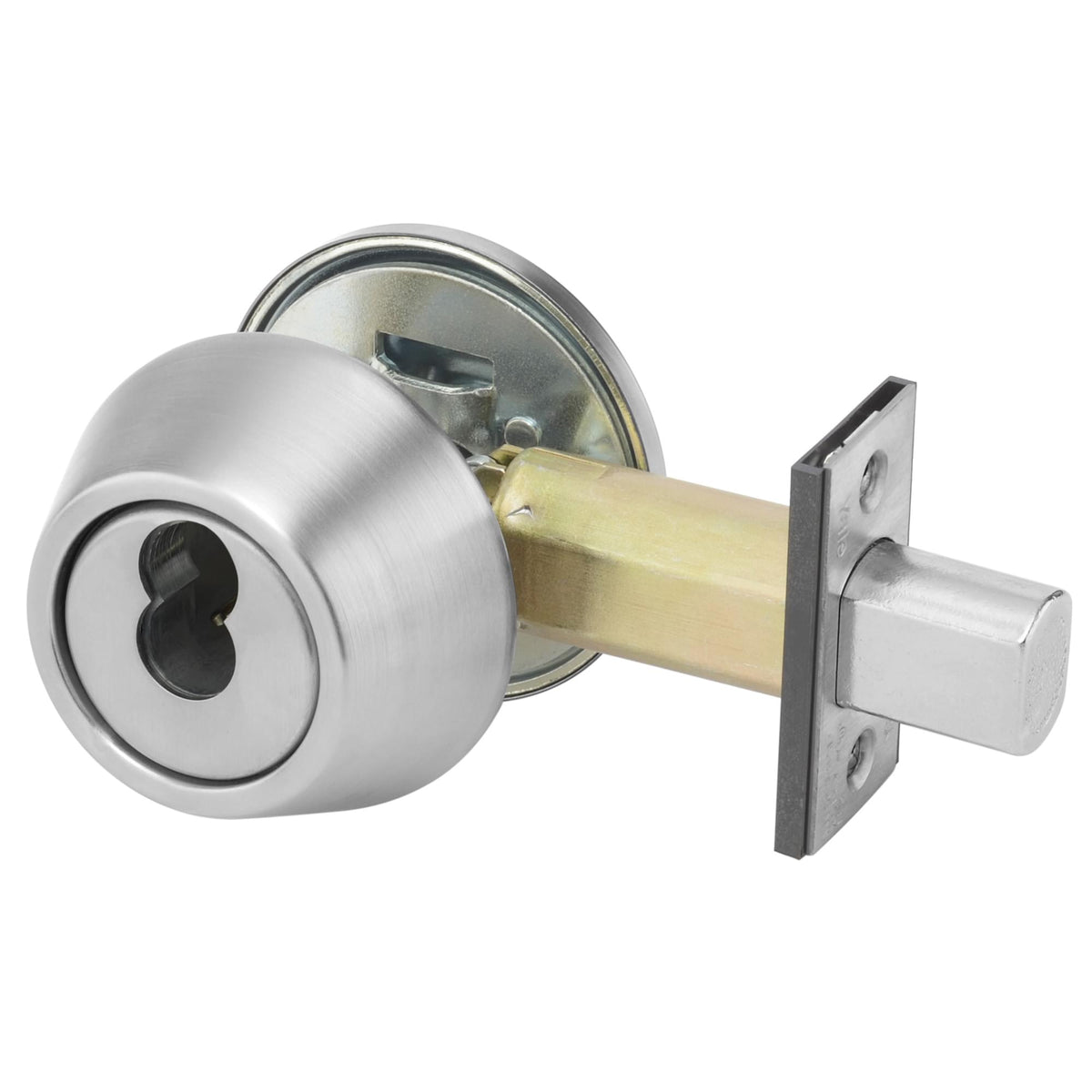 ASSA Abloy Accentra D2126262807 Single Cylinder Grade 2 Deadbolt with D34 Latch and D243 Strike and Schlage C Keyway Keyed Random US26D (626) Satin Chrome Finish.