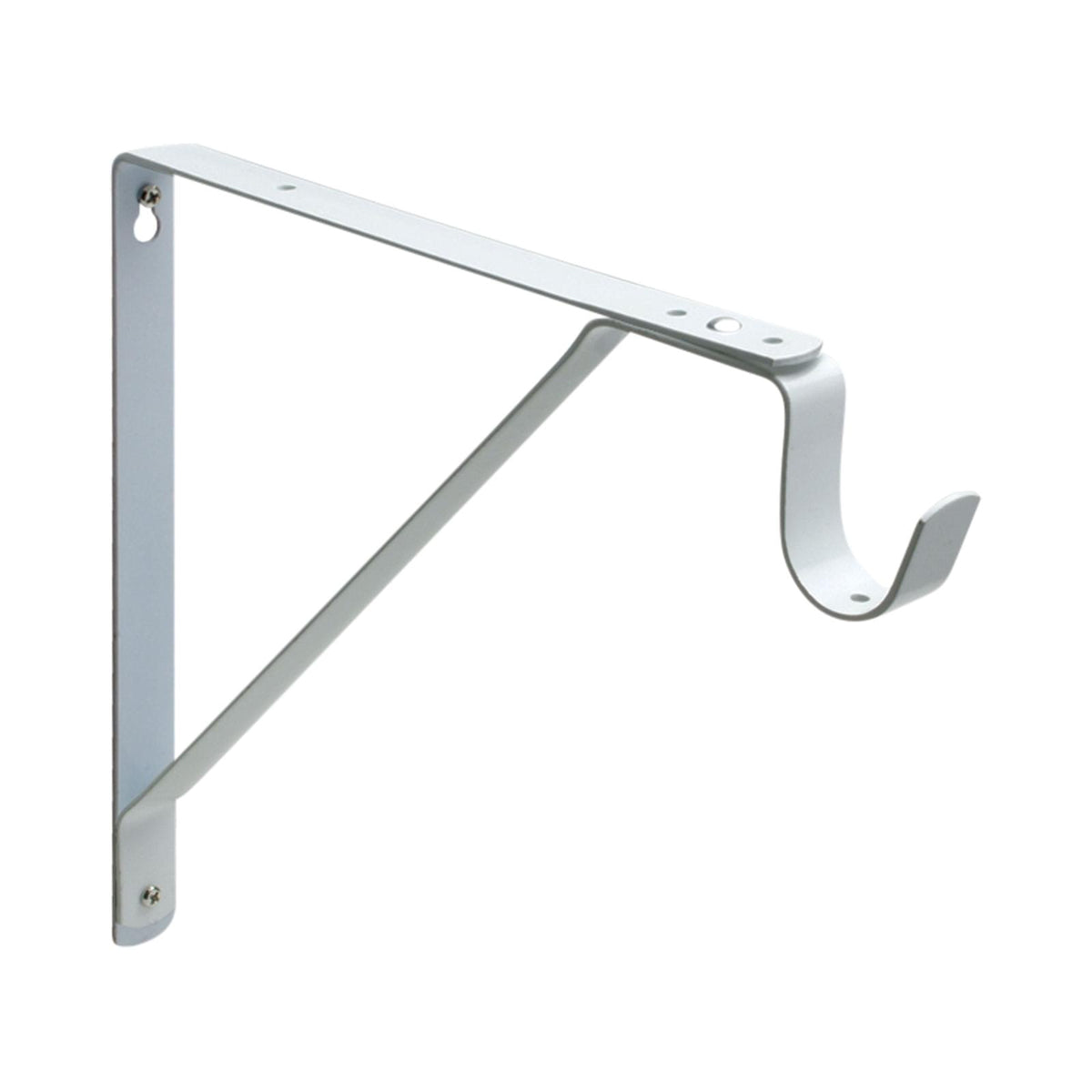 Pamex DD0633WC Heavy Duty Fixed Shelf and Rod Support Bracket White Finish.