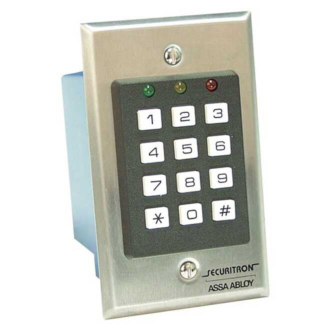 Securitron DK16 Digital Keypad System Indoor Single Gang Satin Stainless Steel Finish