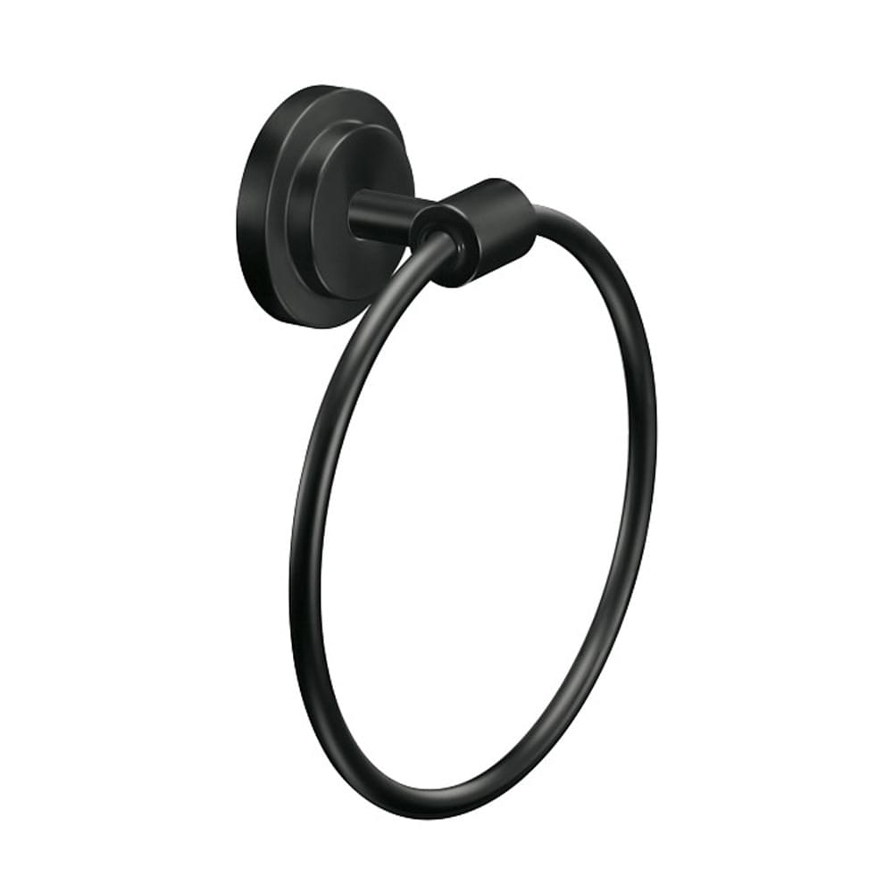 Moen DN0786BL Iso Towel Ring Matte Black Finish.