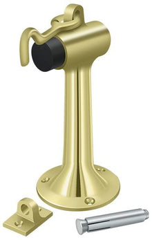 Deltana DSF630U3 Floor Mount, 6" Bumper with Hook and Eye, Heavy Duty, Bright Brass Finish.