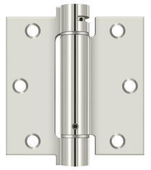Deltana DSH35U14 3-1/2" x 3-1/2" Spring Hinge; Bright Nickel Finish.