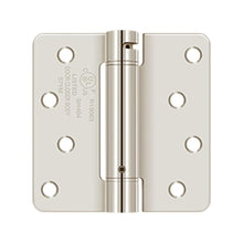 Deltana DSH4R414 4" x 4" 1/4" Radius Spring Hinge Bright Nickel Finish.