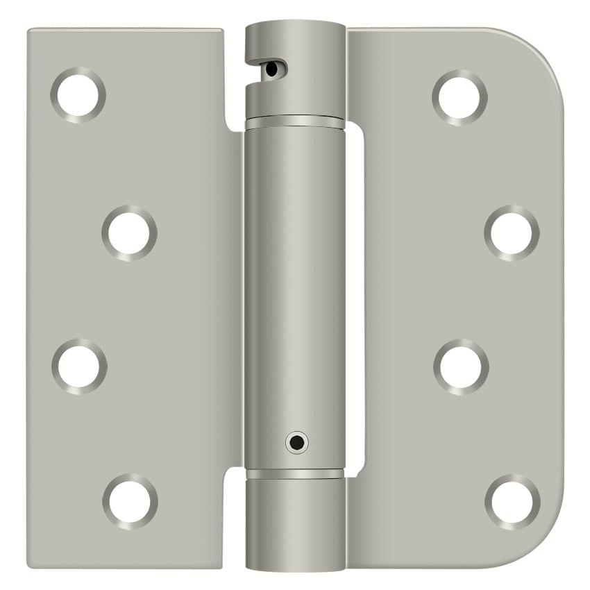 Deltana DSH4SR515-RH Right Hand 4" x 4" 5/8" Radius by Square Spring Hinge; Satin Nickel Finish.
