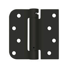 Deltana DSH4SR51B-LH Left Hand 4" x 4" 5/8" Radius by Square Spring Hinge Paint Black Finish.