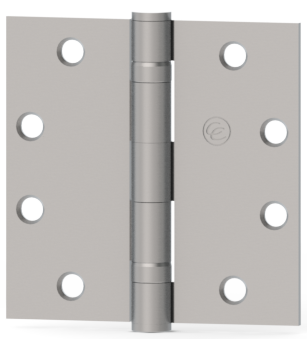 Hager ECBB110041226DNRP 4-1/2" x 4-1/2" Full Mortise Standard Weight Ball Bearing Square Corner Hinge Non Removable Pin Satin Chrome Finish.