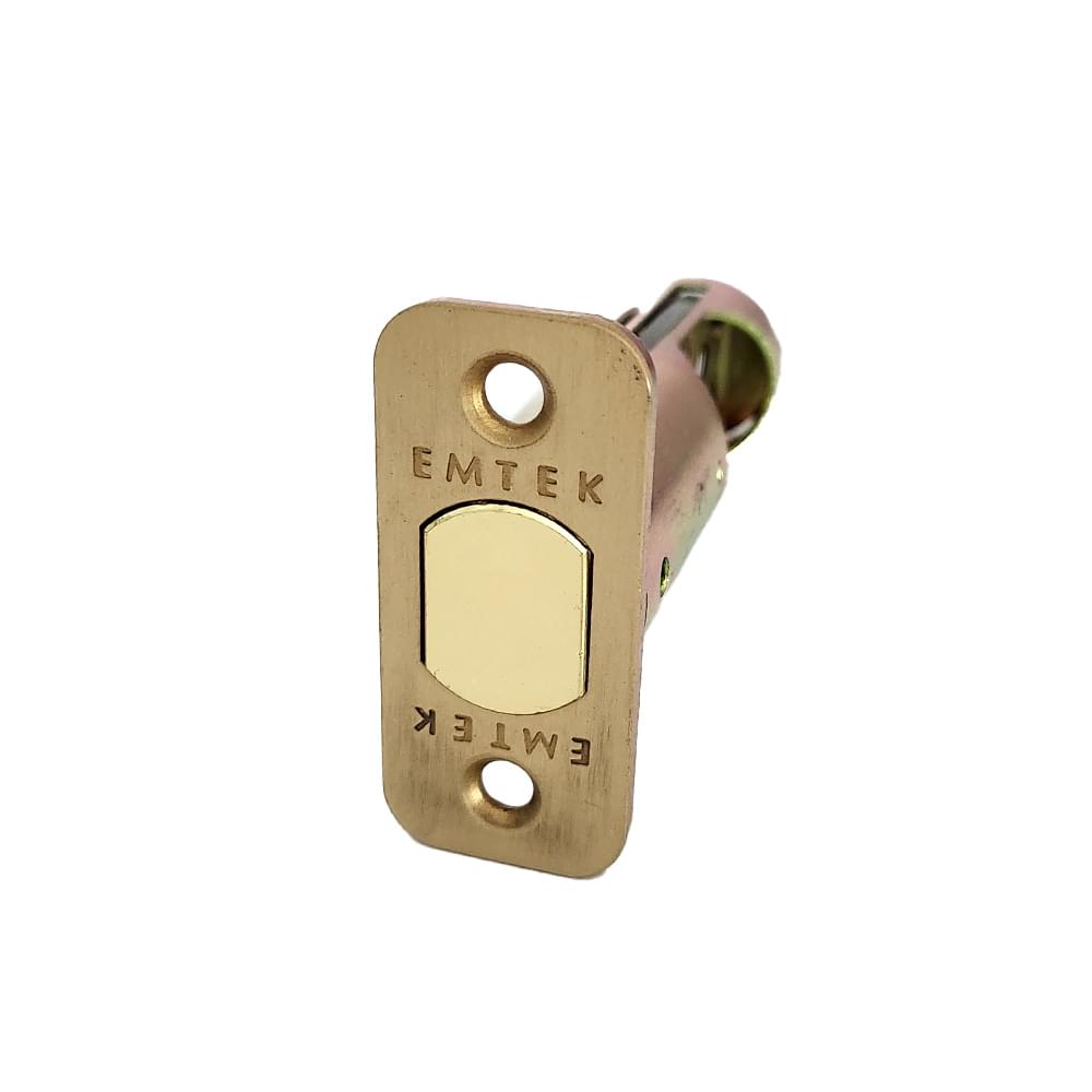 Emtek LC4-DBLCH237R-US4 Radius Deadbolt Latch 2-3/8" Backset Satin Brass Finish.