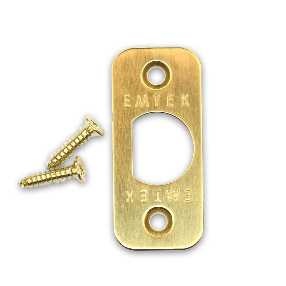 Emtek 83231US3NL Radius Corner Faceplate and Screws for Passage or Privacy Latch Unlacquered Brass Finish.