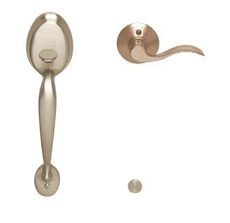 Schlage FE285-PLY-ACC-LH Left Hand Plymouth Keyed Entry Handle Set with an Accent Lever.
