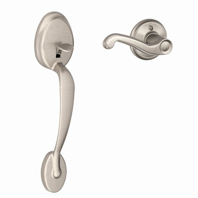 Schlage FE285-PLY-FLA-RH Plymouth Lower Handleset for Electronic Keypad with Flair Interior Right Hand Lever.