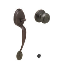 Schlage FE285-PLY-GEO Plymouth Keyed Entry Handle Set with a Georgian Interior Knob.