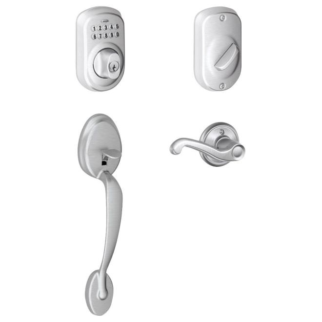 Schlage FE365-PLY-FLA-RH Plymouth Right Hand Electronic Handleset.