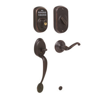 Schlage FE365-PLY-FLA-LH Plymouth Left Hand Electronic Handleset.