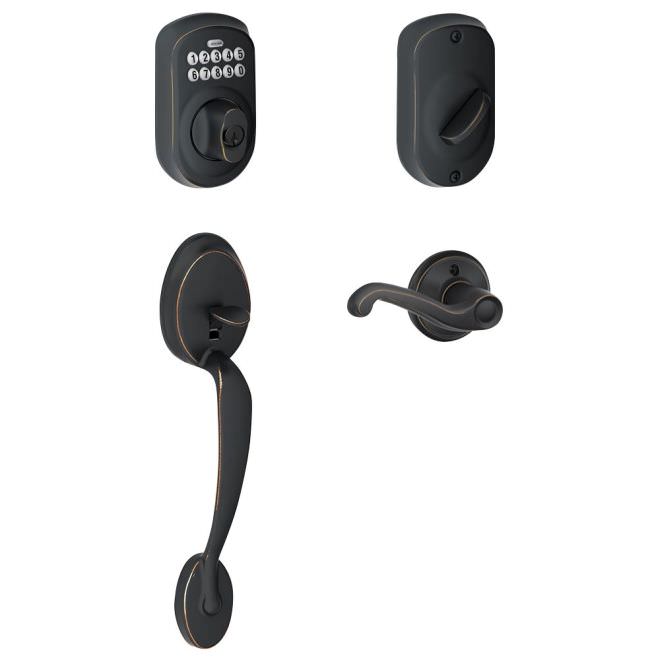 Schlage FE365-PLY-FLA-RH Plymouth Right Hand Electronic Handleset.