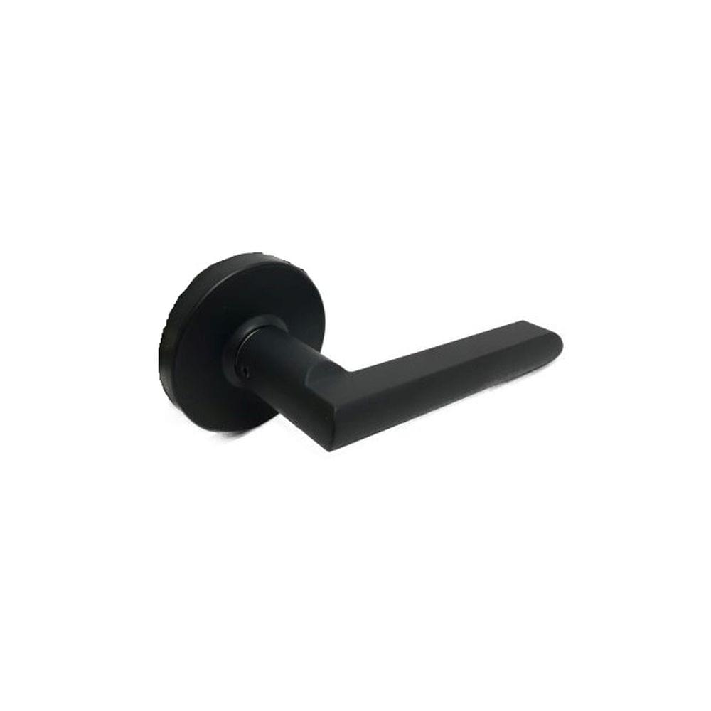 Pamex FLS904 Onyx Lever with Square Rose Half Dummy Lockset Grade 3 Matte Black Finish.