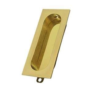 Deltana FP222U3-UNL Flush Pull; Rectangle; 3-1/8" x 15/16"; Unlacquered Bright Brass Finish.