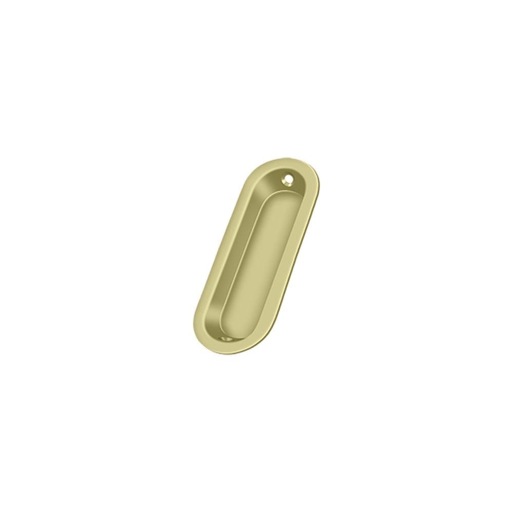 Deltana FP223U3-UNL Flush Pull; Oblong; 3-1/2" x 11/4" x 5/16"; Unlacquered Bright Brass Finish.
