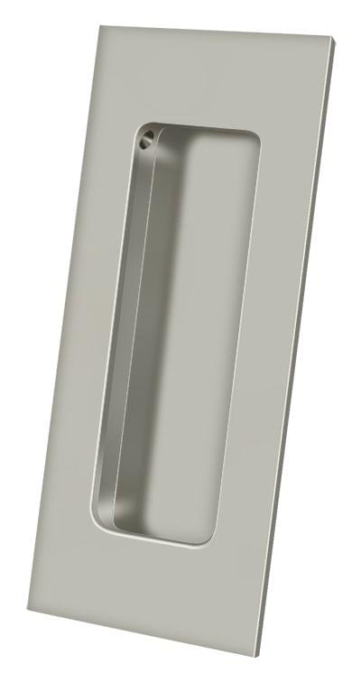 Deltana FP40U15 4" x 1-7/8" Heavy Duty Rectangular Flush Pull Satin Nickel Finish.