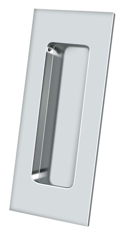 Deltana FP40U26 4" x 1-7/8" Heavy Duty Rectangular Flush Pull Bright Chrome Finish.