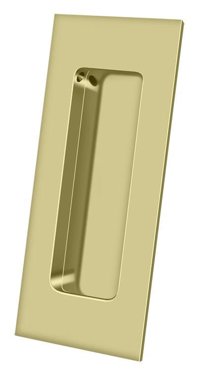 Deltana FP40U3-UNL 4" x 1-7/8" Heavy Duty Rectangular Flush Pull Unlacquered Bright Brass Finish.