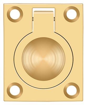 Deltana FRP175CR003 Flush Ring Pull; 1-3/4" x 1-3/8"; Lifetime Brass Finish.