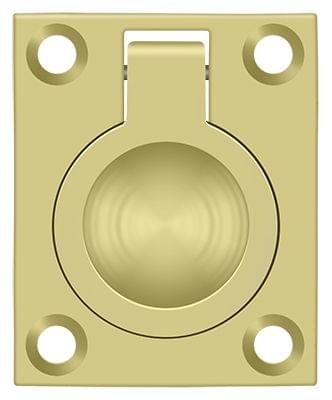 Deltana FRP175U3 Flush Ring Pull; 1-3/4" x 1-3/8"; Bright Brass Finish.
