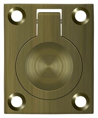 Deltana FRP175U5 Flush Ring Pull; 1-3/4" x 1-3/8"; Antique Brass Finish.