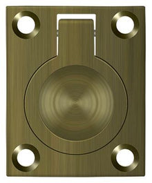 Deltana FRP175U5 Flush Ring Pull; 1-3/4" x 1-3/8"; Antique Brass Finish.