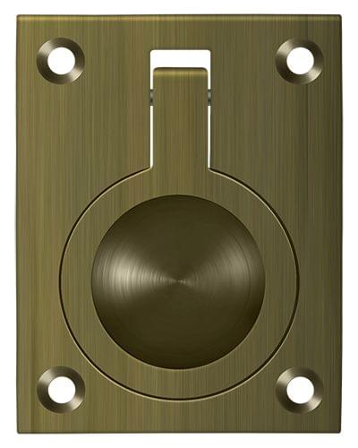 Deltana FRP25U5 Flush Ring Pull; 2-1/2" x 1 7/8"; Antique Brass Finish.