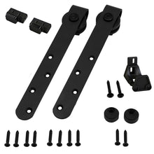 Orca Hardware FTLO-MINI-BL-DDK Barn Door-Flat Track Double Door Kit with Long Drop Hangers