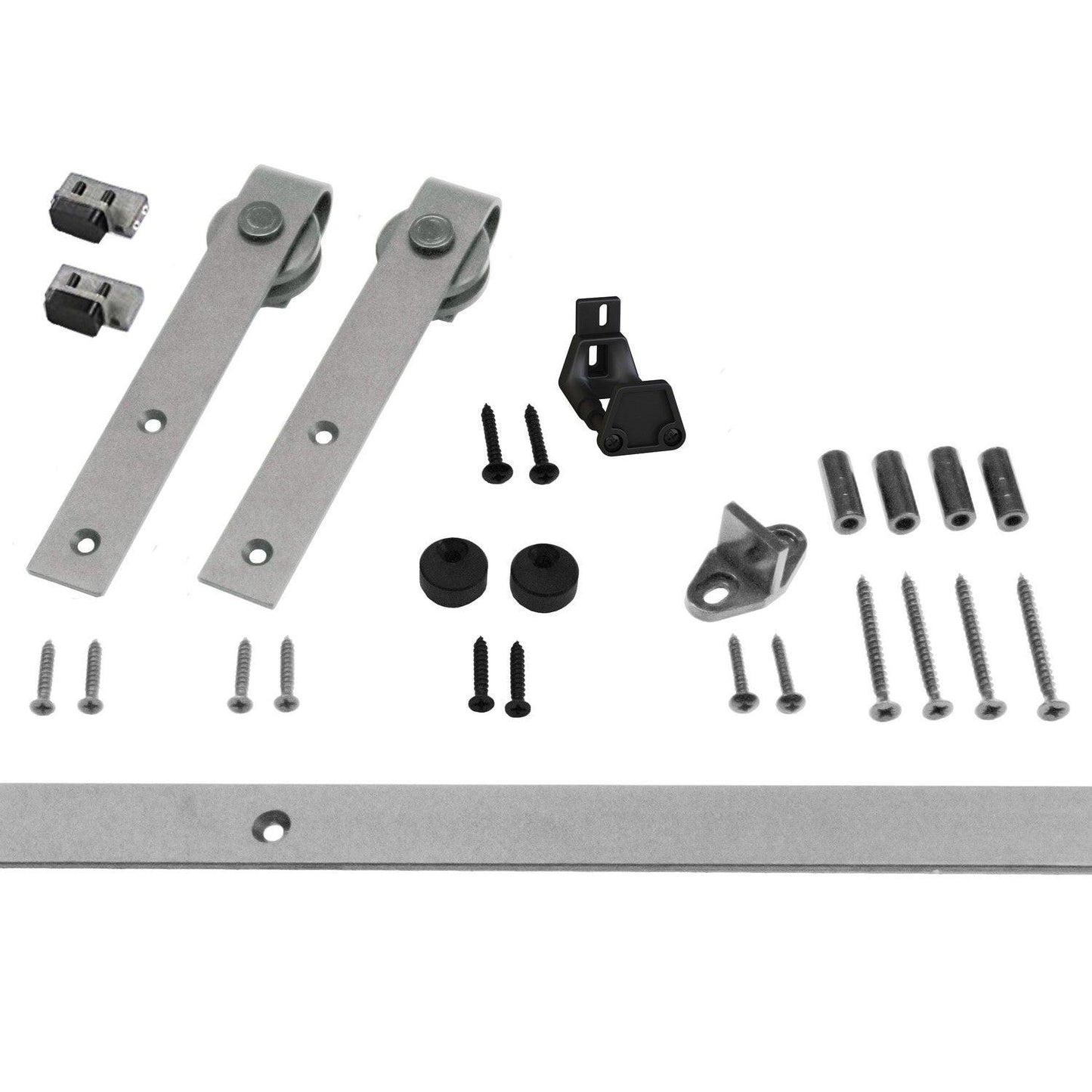 Orca Hardware FTST-MINI-5 5' Barn Door Flat Track Kit with Standard Drop Hangers.