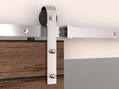 Orca Hardware FTST-8 8' Barn Door-Flat Track Kit With Standard Drop Hangers