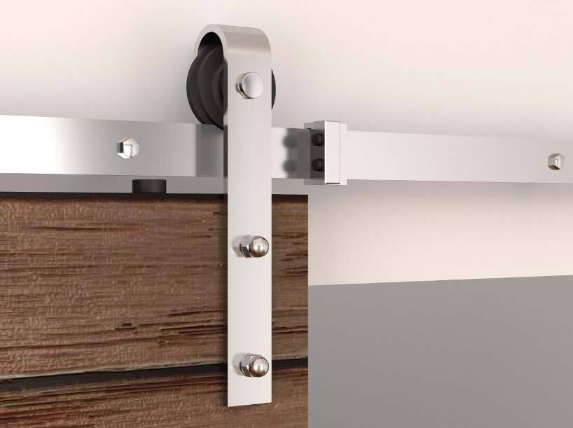 Orca Hardware FTST-8C 8' Barn Door-Flat Track Kit With Standard Drop Hangers
