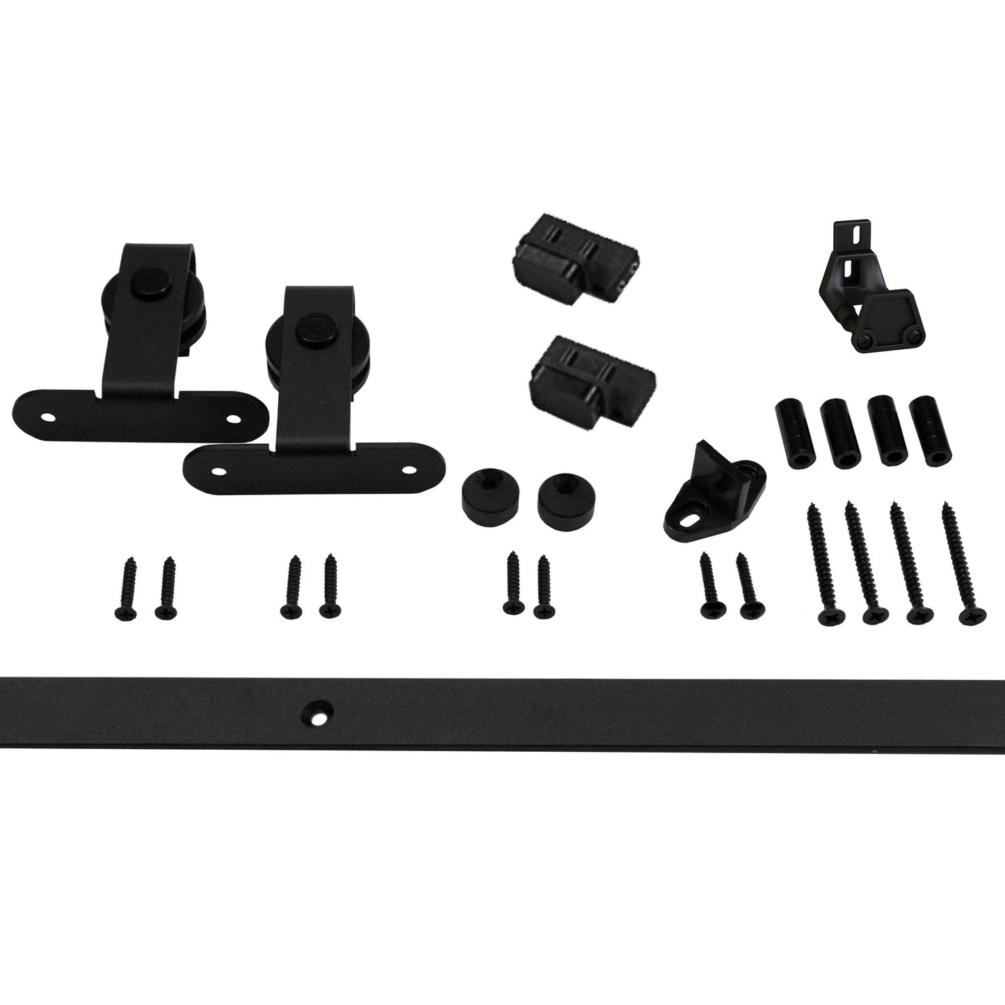 Orca Hardware FTTM-MINI-BL-5 5' Barn Door Flat Track Cabinet Flat Track Kit with Top Mount Hangers.