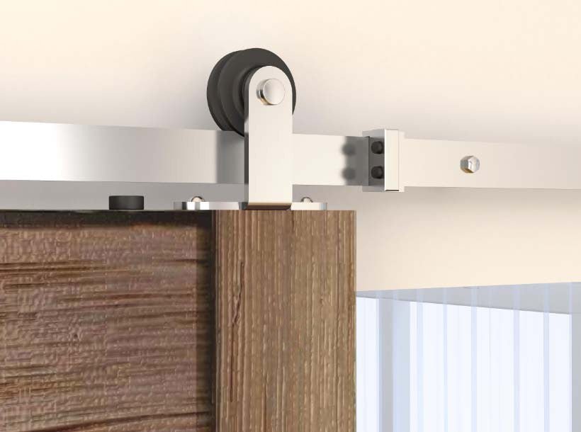 Orca Hardware FTTM-6-6 6'6" Barn Door-Flat Track Kit With Top Mount Hangers