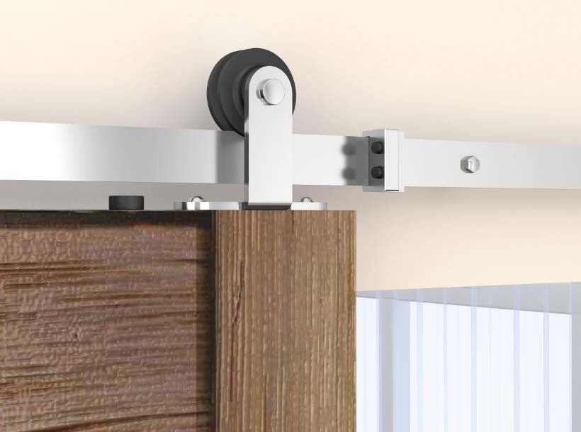 Orca Hardware FTTM-8C 8' Barn Door-Flat Track Kit With Top Mount Hangers