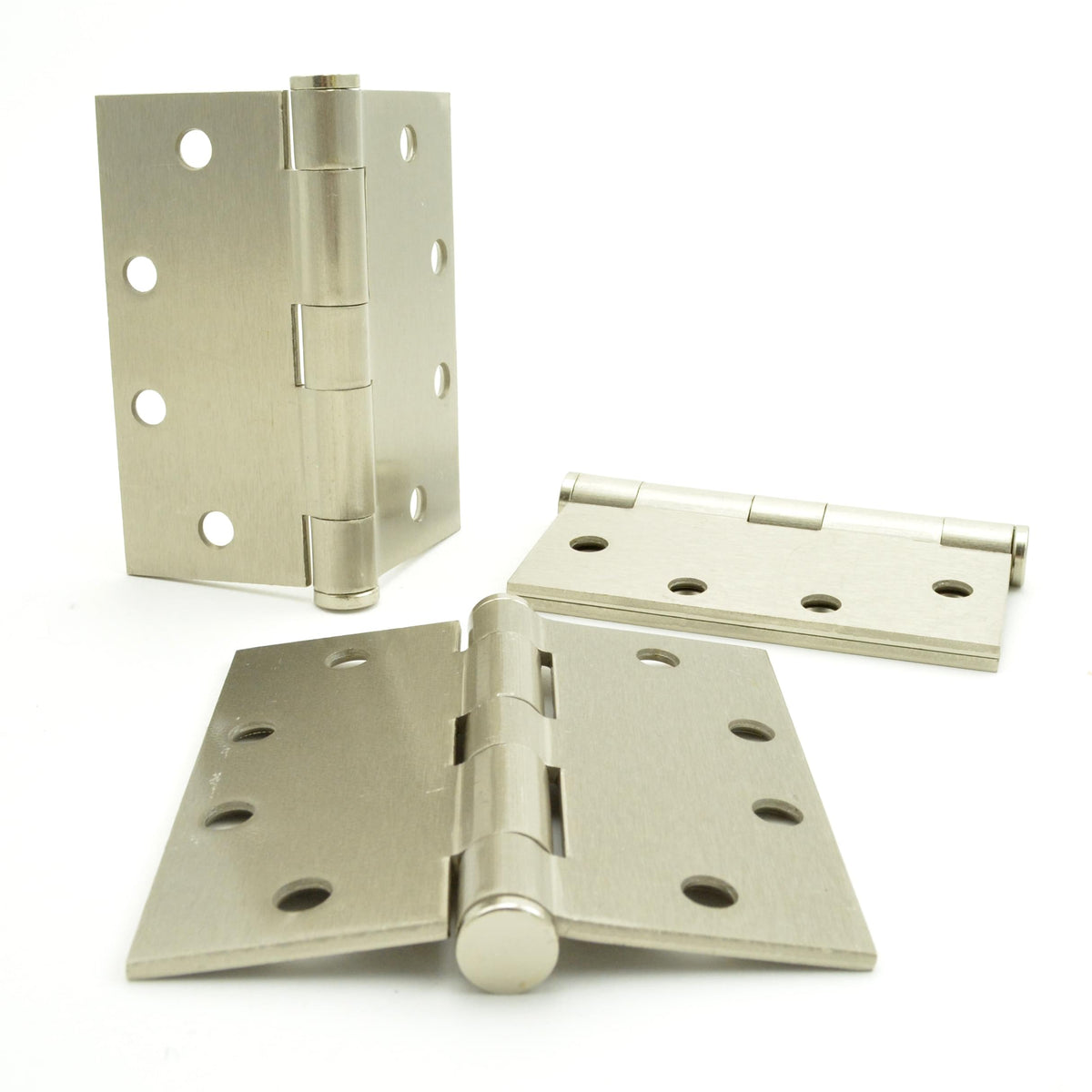 Pamex H4500RSN 4-1/2" x 4-1/2" Square Corner Plain Bearing Hinge Satin Nickel Finish.