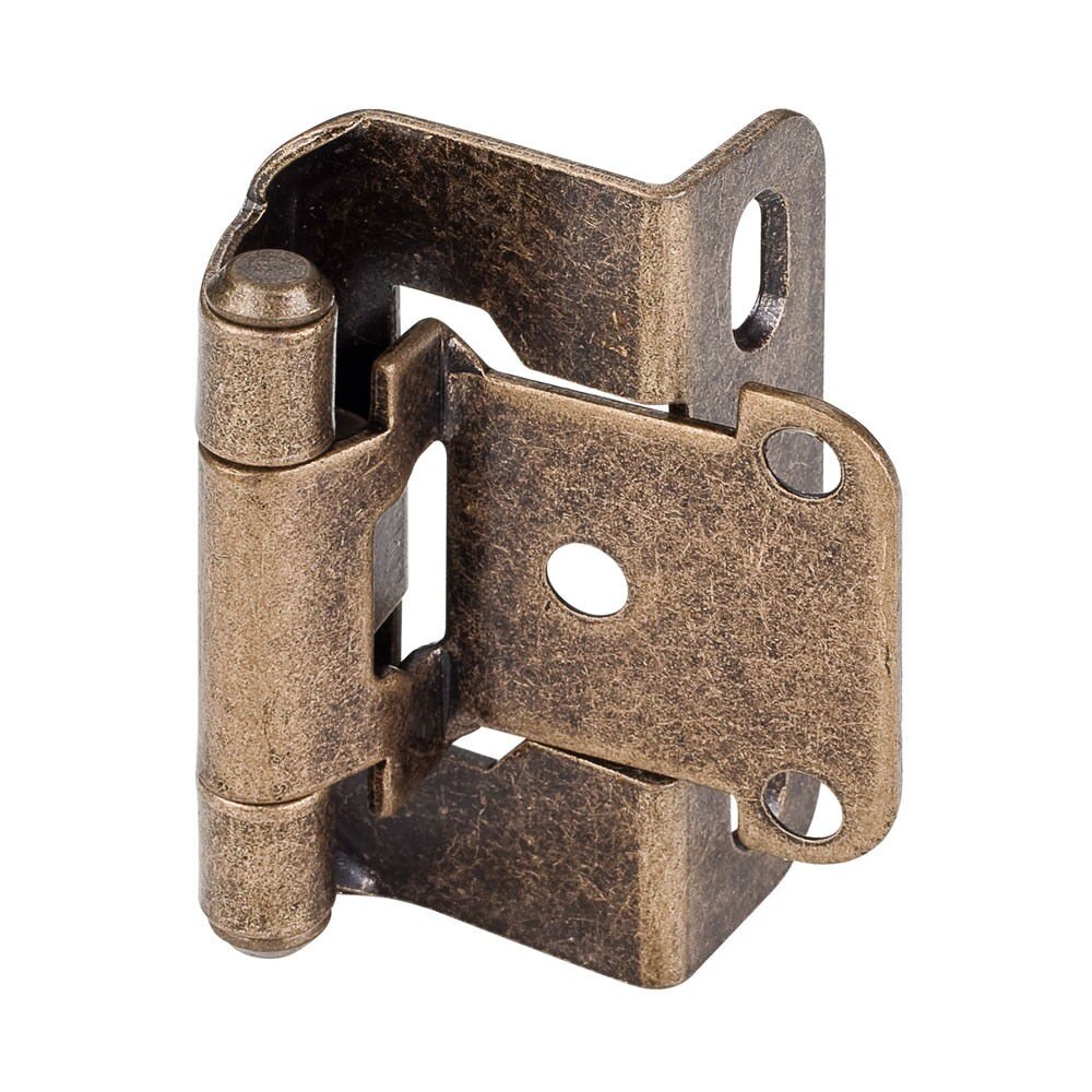 Hardware Resources 1/2" Overlay Self-closing Partial Wrap 2 Hole Burnished Brass.