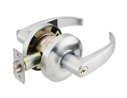 Cal-Royal ICSL00 Grade 2 SFIC Entry Door Lever Lockset with 2-3/4" Backset Less Core