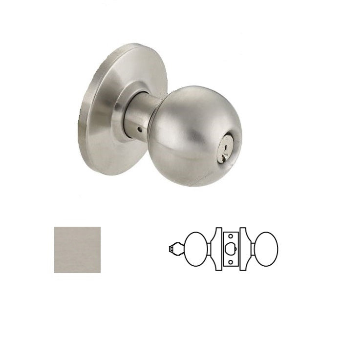 Cal-Royal ICBA05-32D-2-3/8 Grade 2 Storeroom SFIC Door Knob with 2-3/8" Backset Less Core.
