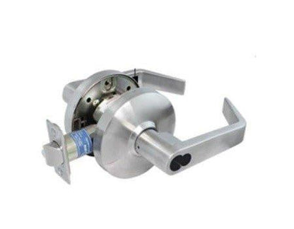 Cal-Royal ICCGN00 Grade 1 Clutch SFIC Entry Door Lever Lockset with 2-3/4" Backset Less Core