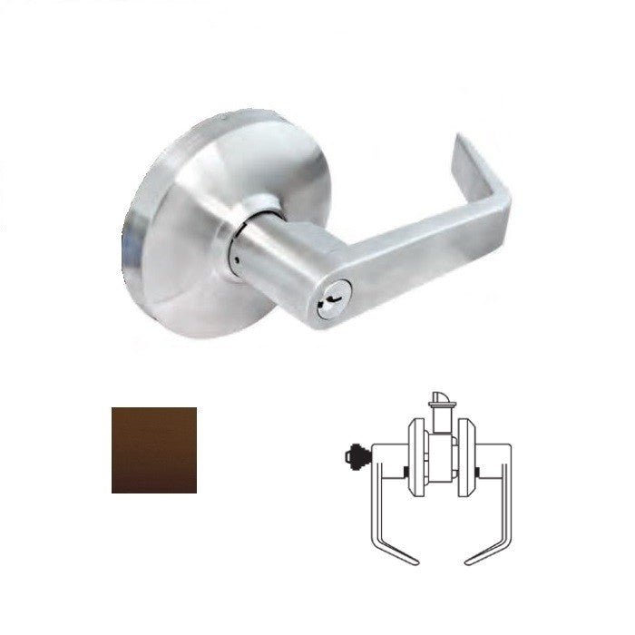 Cal-Royal ICCGN03 Grade 1 Clutch SFIC Classroom Door Lever Lockset with 2-3/4" Backset Less Core.