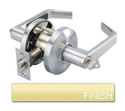 Cal-Royal ICSL00 Grade 2 SFIC Entry Door Lever Lockset with 2-3/4" Backset Less Core